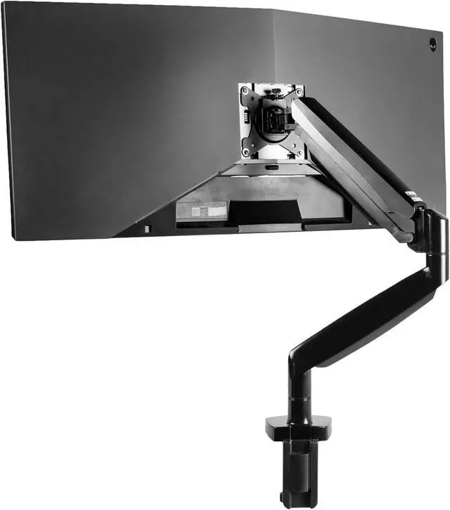 Alt view image 8 of 8 - VIVO Black Heavy Duty Single Ultrawide Monitor Desk Mount Stand with Pneumatic Spring Arm, Fits Screens up to 35"