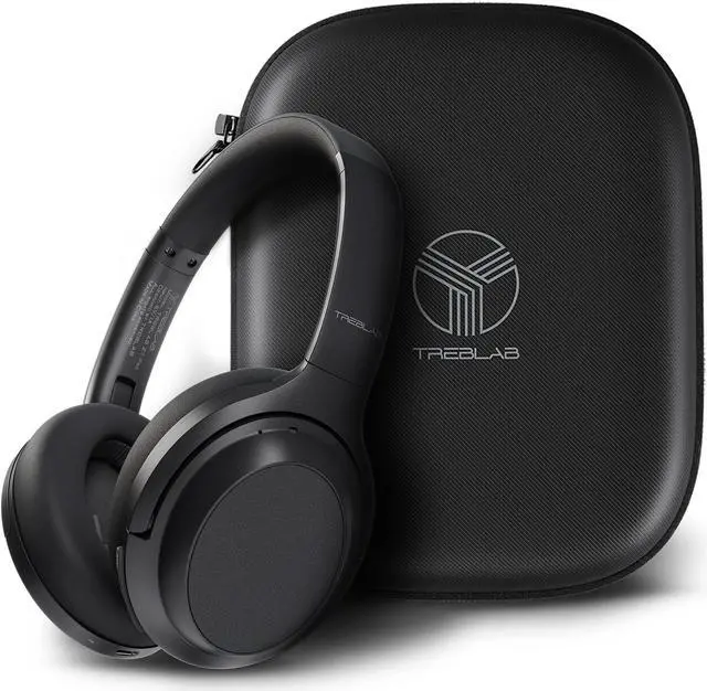 Alt view image 8 of 8 - TREBLAB Z7 PRO - Hybryd Active Noise Canceling Headphones with Mic - 45H Playtime & USB-C Fast Charging, ANC Wireless Over Ear Bluetooth Headphones w/ aptX, Stereo Sound, Touch Control (Grey)