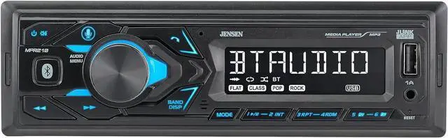 Alt view image 2 of 2 - JENSEN MPR210 7 Character LCD Single DIN Car Stereo Receiver | Push to Talk Assistant | Bluetooth Hands Free Calling & Music Streaming | AM/FM Radio | USB Playback & Charging | Not a CD player