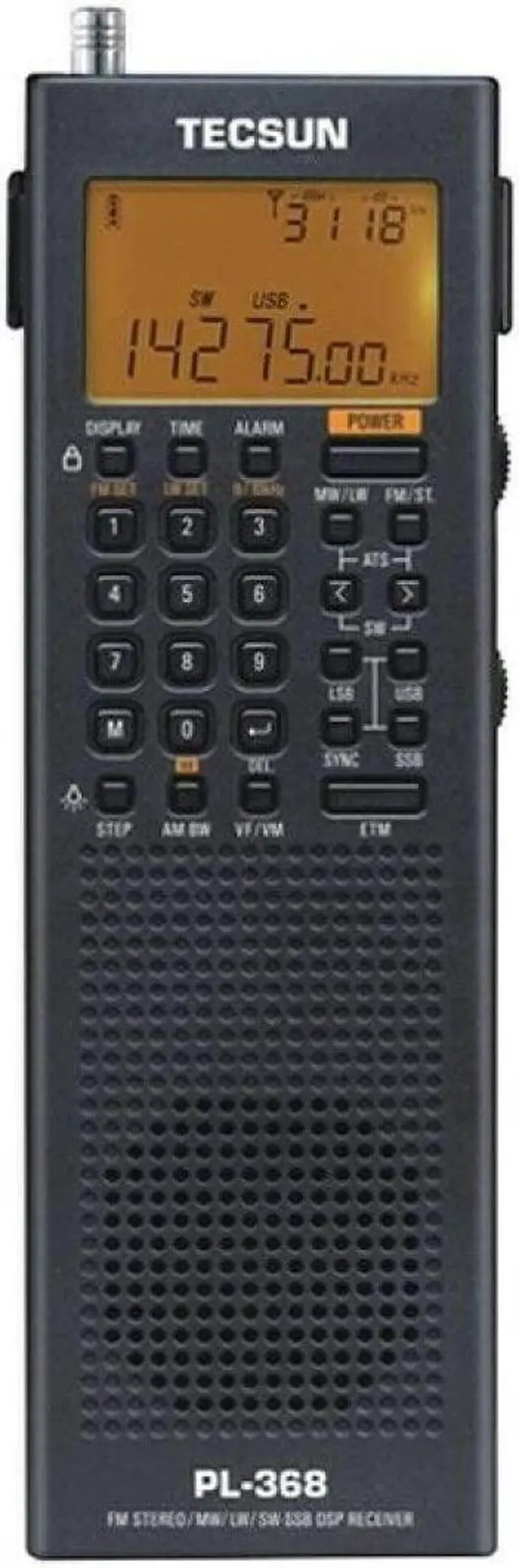 Main image of Tecsun Digital Pl368 Am/Fm/Lw/Sw Worldband Radio With Single Side Band Receiver (Black)