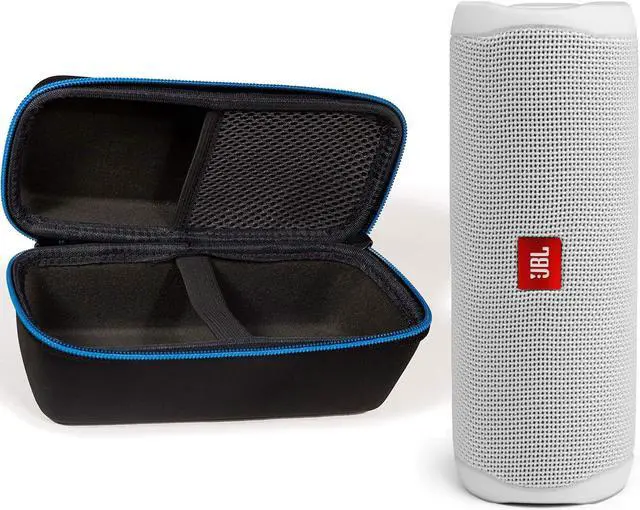 Alt view image 6 of 6 - JBL Flip 5 White Portable Bluetooth Speaker w/divvi! Hardshell Case