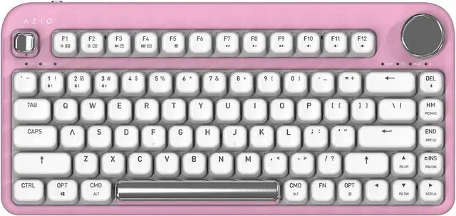 Alt view image 11 of 12 - Azio IK408 IZO Wireless BT5/USB PC & Mac Mechanical Keyboard, Pre-Lubed Red Switches, Pink Blossom