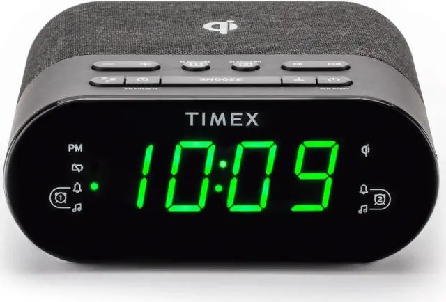 Main image of Timex Wireless Charging Alarm Clock Radio With Usb Charging Port  Dual Digital Alarms  10 Fm Presets  Dimmable With Sleep Timer And Battery Backup (Model Tw500)