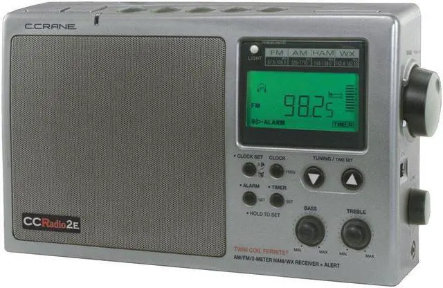 Main image of C. Crane CC Radio-2E Enhanced Portable AM FM Weather and 2-Meter Ham Band (Titanium) CC2TE