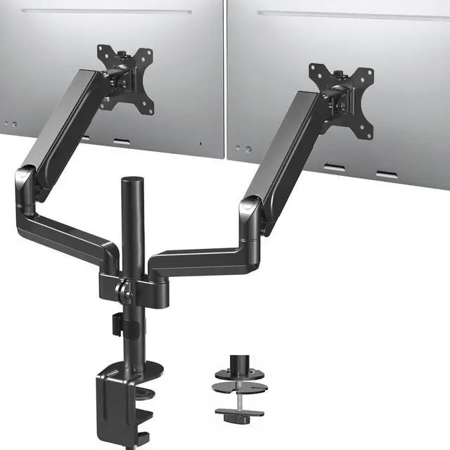 Alt view image 15 of 15 - VIVO Dual Monitor Mechanical Spring Sit-Stand Desk Mount for 2 Screens up to 32"