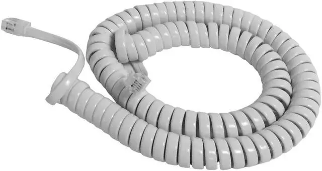 Alt view image 3 of 3 - the voip lounge replacement 12 foot white handset curly cord for at&t phone