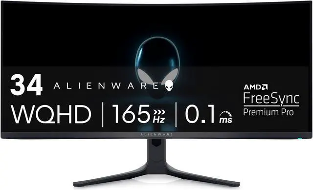 Alt view image 6 of 6 - Dell Alienware - AW3423DWF 34" Quantum Dot OLED Curved Ultrawide Gaming Monitor - 165Hz - AMD FreeSync Premium Pro - VESA - HDMI,USB - Dark Side of the Moon