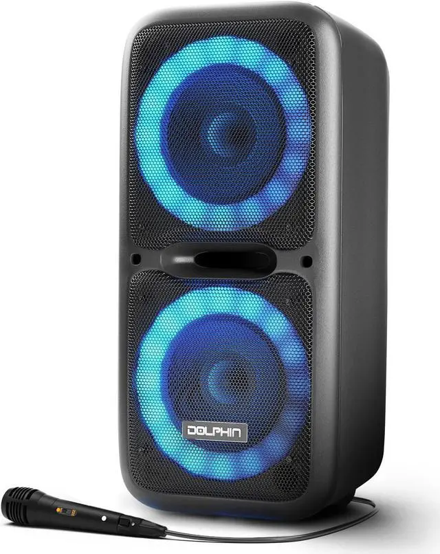 Alt view image 5 of 5 - Dolphin SP-2120RBT Portable Bluetooth Speaker Rechargeable Sound System with Microphone