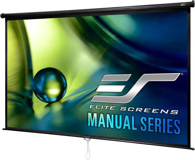 Main image of Manual Series, 84-INCH 16:9, Pull Down Manual Projector Screen with AUTO LOCK, Movie Home Theater 8K / 4K Ultra HD 3D Ready, 2-YEAR WARRANTY, M84UWH, 16:9, Black