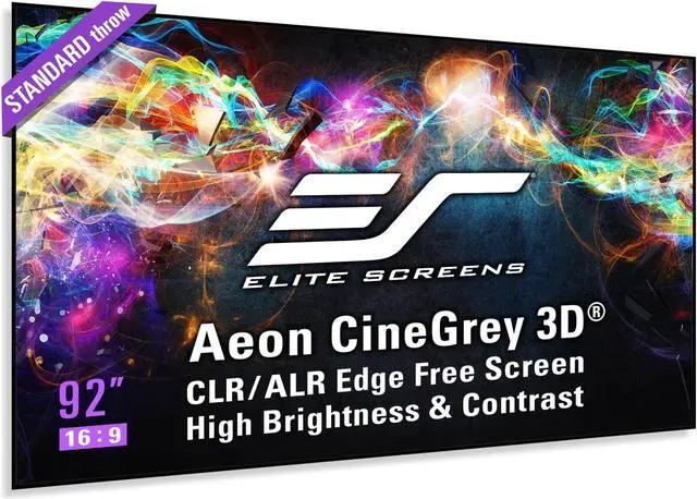 Alt view image 13 of 13 - Elite Screens Aeon CineGrey 3D AR92DHD3 Fixed Frame Projection Screen - 92" - 16:9 - Wall Mount