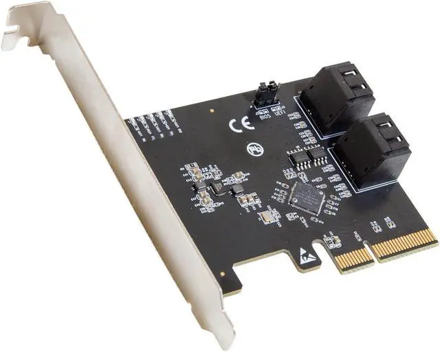 Alt view image 7 of 7 - 4 Port SATA III To PCI-e x2 RAID Expansion Card Marvell Chipset