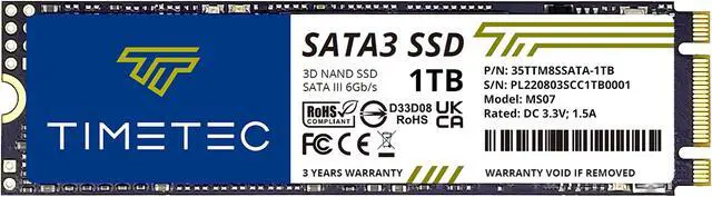 Alt view image 8 of 8 - Timetec 1TB 3D NAND M.2 2280 SATA Internal Solid State Drive