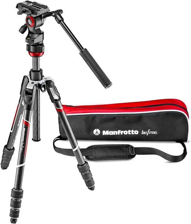 Alt view image 19 of 20 - Manfrotto Befree Live Carbon Fiber Video Tripod Kit with Video Head & Case