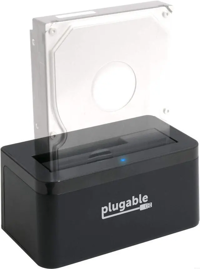 Alt view image 13 of 13 - Plugable USB 3.1 Gen 2 10Gbps SATA Upright Hard Drive Dock and SSD Dock - includes both USB-C and USB 3.0 cables, supports 10TB+ drives
