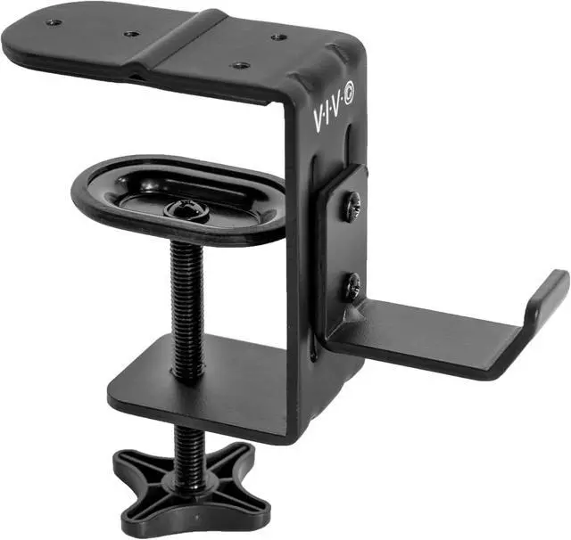Alt view image 8 of 8 - VIVO Steel Clamp-on Desktop Hook, Leg Clamp Mounting Option, Under Desk Accessory Holder, Black, MOUNT-HLC1
