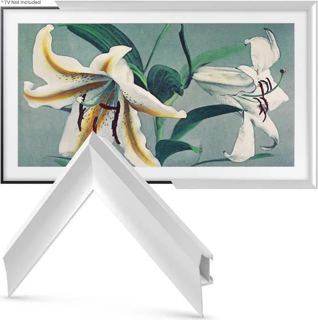 Main image of Frame My TV Deco TV Frames Alloy Prismatic - Pure White Bezel Compatible ONLY with Samsung The Frame TV (65""  Fits 2021-2024 Frame TV)