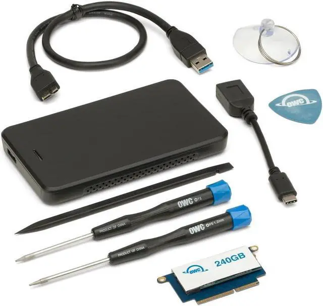 Main image of OWC 240GB Aura Pro NT High-Performance NVMe SSD Upgrade Kit with Tools and 1TB Express USB 3.0  Compatible with 2016-2017 13-inch MacBook Pro Non-Touch Bar
