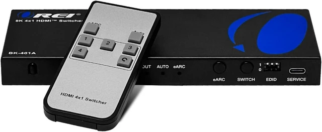 Main image of OREI 8K 4-Port HDMI Switch, 4-in 1-Out eARC, Audio Extractor, 8K@60Hz, HDR | hdmi switcher 4 in 1 out, hdmi switch with remote, eARC, HDCP 2.3, EDID, Optical & L/R Audio Out, PS5/Xbox