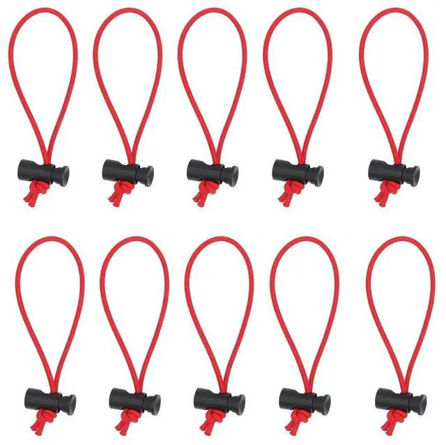 Main image of Multipurpose Extra Thick Elastic Cable Tie and Organizer, Adjustable Cable Strap Toggle Tie, Reusable Tangle Tamer, Cable Management for Cord and Cable (10x 16CM, Red)