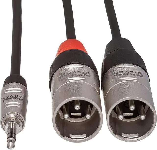 Alt view image 8 of 8 - Hosa HMX-006Y Pro Stereo Breakout, REAN 3.5mm TRS to Dual XLR Male, 6ft