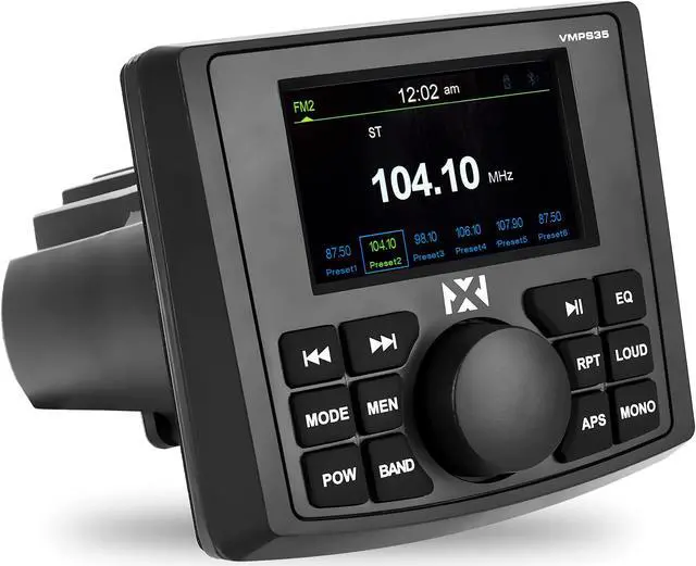 Main image of VMPS35 Gauge Style Marine Stereo | With Bluetoothand a 3" Ultra Bright Full-Color TFT Display - Perfect for Boats, UTVs, & ATVs