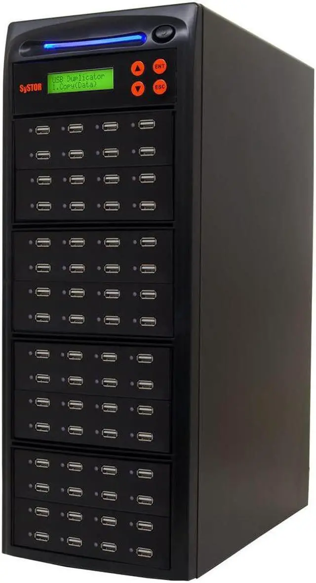 Alt view image 2 of 2 - Systor 1 to 63 USB Duplicator & Sanitizer 2GB/Min - Standalone Multiple Flash Memory Copier & Storage Drive Eraser, Speeds Up to 33MB/Sec (SYS-USBD-63)