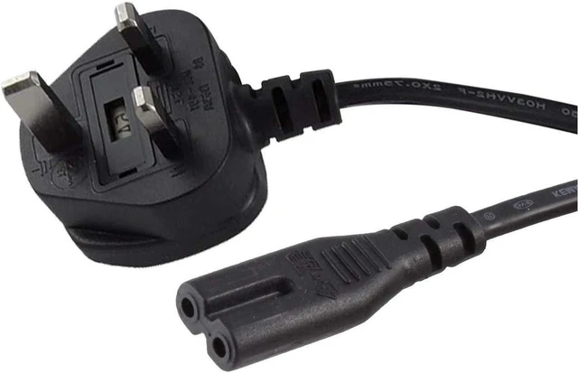 Main image of (5 Pack) United Kingdom UK 2- Slot Printer Power Cord Cable, Non-Polarized (IEC-320-C7 to CEE 7/16) Works with Printer, TV, PS4 Game Console and More for UK Travel