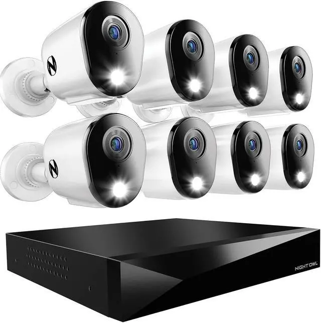 Alt view image 9 of 9 - Night Owl 12 Channel DVR Home Security Camera System - 8 Pack