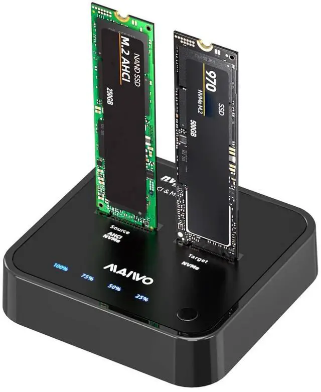 Main image of MAIWO M.2 NVMe/AHCI Dual Bay Hard Drive Docking Station Duplicator 20Gbps Tool-Free M.2 Cloner Dock 8TB Support M.2 NVMe MAX 20Gbps Read&Write&Clone (M.2 AHCI/NVME Cloner Dock)