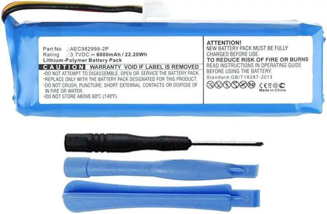 Alt view image 3 of 4 - 6000mAh AEC982999-2P Battery Replacement for JBL Charge Portable Bluetooth Speaker