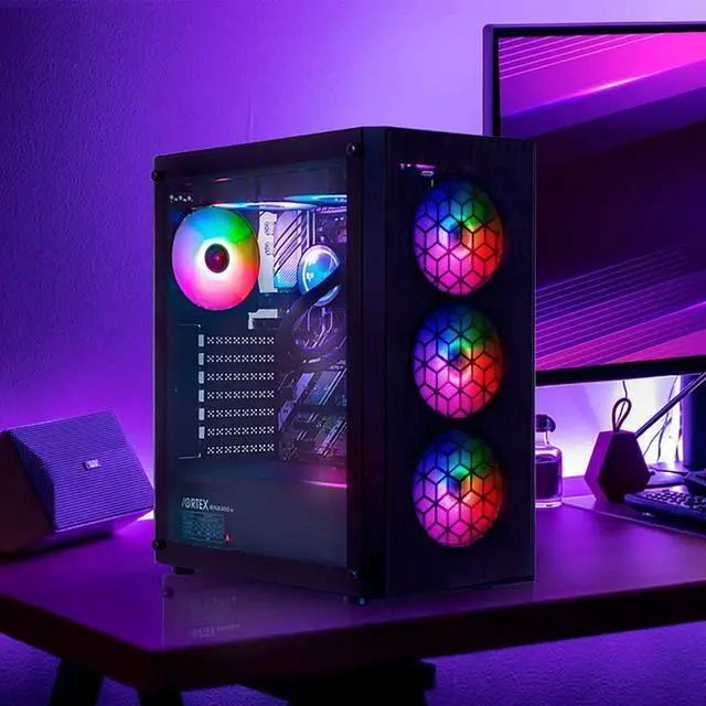 Alt view image 8 of 8 - Raidmax MESHIAN X921 Mesh Airflow and Tempered Glass Gaming PC Case with Fans, Pre-Installed 6 Static RGB Color Fans, ATX Mid Tower, Black, Support ATX, Micro ATX, Water Colling