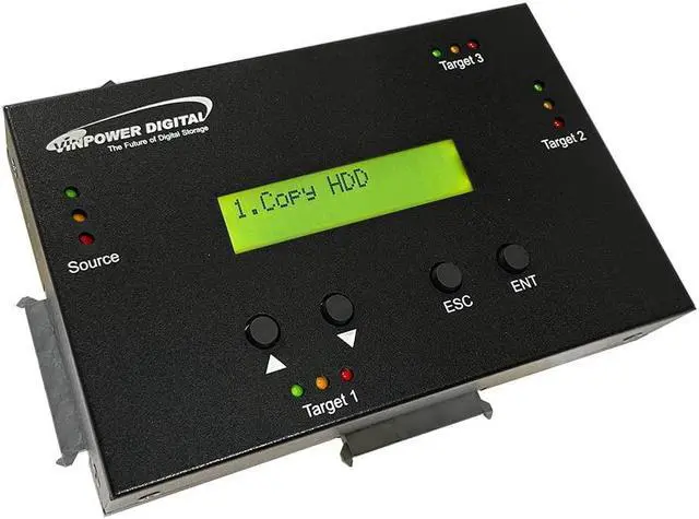 Alt view image 8 of 8 - Vinpower HDDMiniDup 1 to 3 SATA 2.5" & 3.5" Hard Disk Drive/Solid State Drive (HDD/SSD) Clone Duplicator and DoD level Eraser