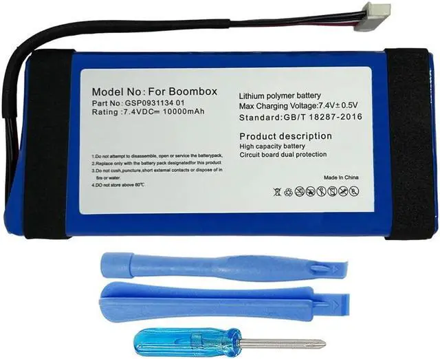 Alt view image 7 of 8 - 10000mAh GSP0931134 01 Battery Replacement Compatible with JBL Boombox Waterproof Portable Bluetooth Speaker