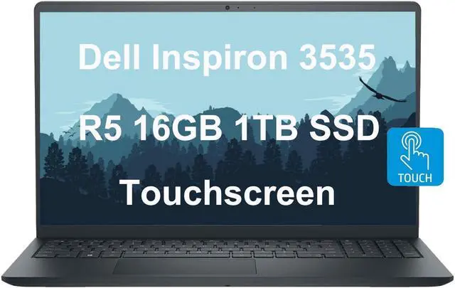 Main image of Dell Inspiron 15 15.6"" Laptop (FHD Touchscreen  AMD Ryzen 5 7530U  16GB RAM  1TB PCIe SSD  (6-Core Beat i7-1165G7) ) Numeric Keypad  Webcam  2023 Inspiron 3000 3535  Win 11 Home  Carbon Black