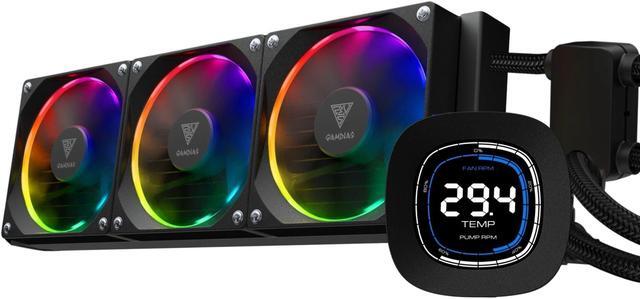 Alt view image 9 of 9 - Gamdias CHIONE M4-360 Liquid CPU cooler with 2.1" LCD display, 360mm AIO Radiator, PWM, ARGB 5v-3pin, LGA 1700 Ready / AM5 Compatible