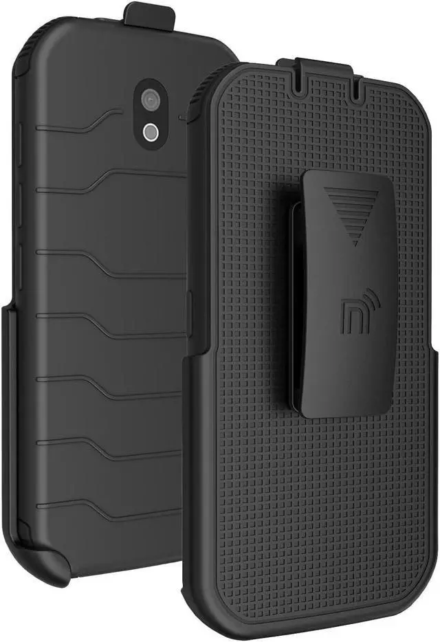 Alt view image 8 of 8 - Black Rotating/Ratchet Belt Clip Holster Case Stand for CAT S42 and S42 H+ Phone