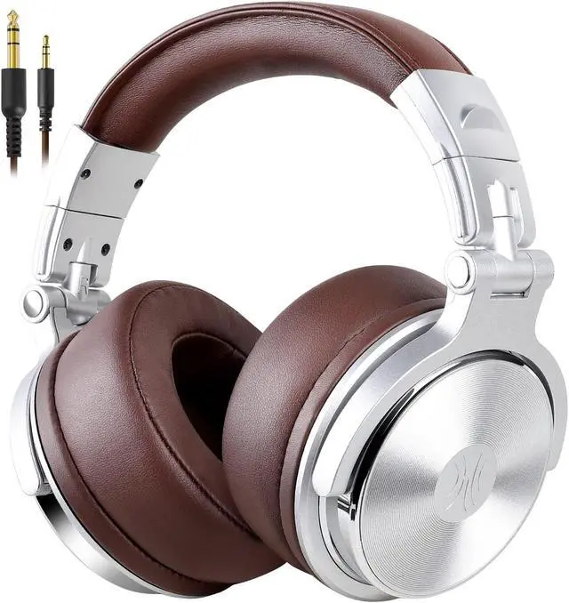 Alt view image 3 of 5 - over ear headphone, wired premium stereo sound headsets with 50mm driver, foldable comfortable headphones with protein earmuffs and shareport for recording monitoring podcast pc tv