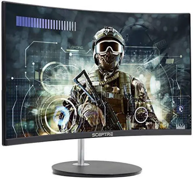 Alt view image 3 of 3 - Sceptre Curved 24" 75Hz Professional LED Monitor 1080p 98% sRGB HDMI VGA Build-in Speakers, Machine Black 2021