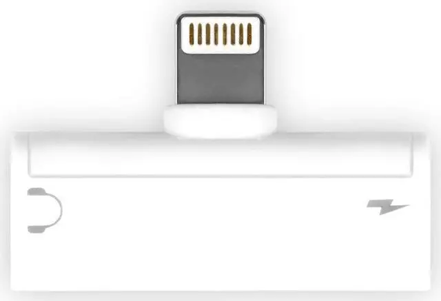 Alt view image 8 of 8 - Aluratek Lightning + 3.5 mm Adapter For iPhone/iPad - 1 x Lightning Male Proprietary Connector - 1 x Lightning Female Proprietary Connector, 1 x Mini-phone Female Stereo Audio