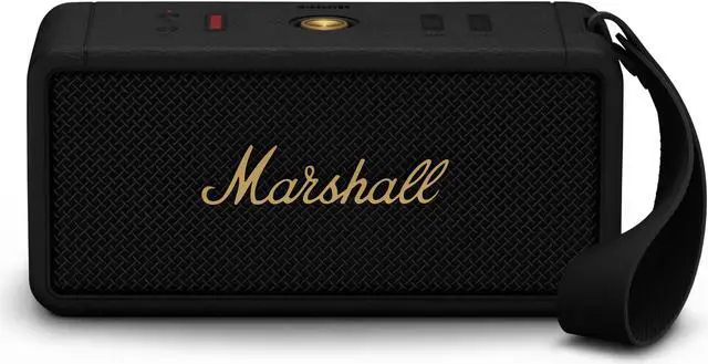 Alt view image 6 of 6 - Marshall Middleton Bluetooth Portable Speaker - Black/Brass