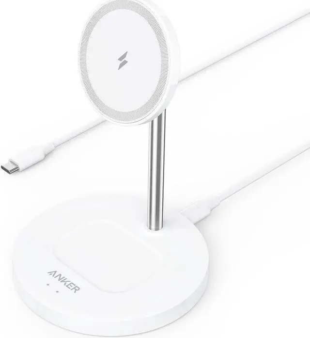 Alt view image 8 of 8 - Anker Wireless Charging Stand, PowerWave 2-in-1 Magnetic Stand Lite with 5 ft USB-C Cable, Charging Stand Only for iPhone 12/12 Pro / 12 Pro Max / 12 Mini and AirPods 2 / Pro (No AC Adapter)