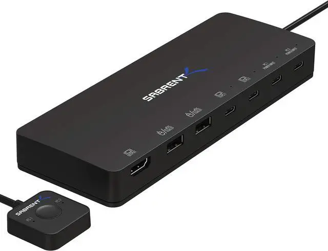 Alt view image 11 of 11 - SABRENT 2-Port USB Type-C KVM Switch with 60 Watt Power Delivery Option (USB-KCPD)