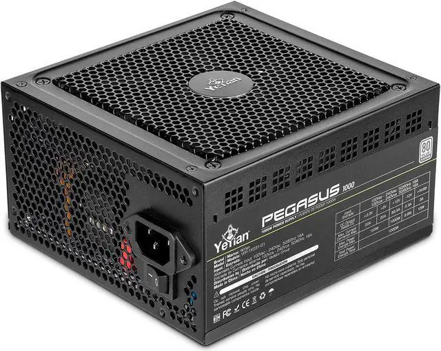 Alt view image 8 of 8 - YEYIAN Gaming Power Supply PCIE 5.0 Pegasus 1000W 80+ Platinum Certified YFP-1K031-01, 4080 4090 ATX 3.0 Compatible - Nichicon High Quality Japanese capacitor - Low Noise