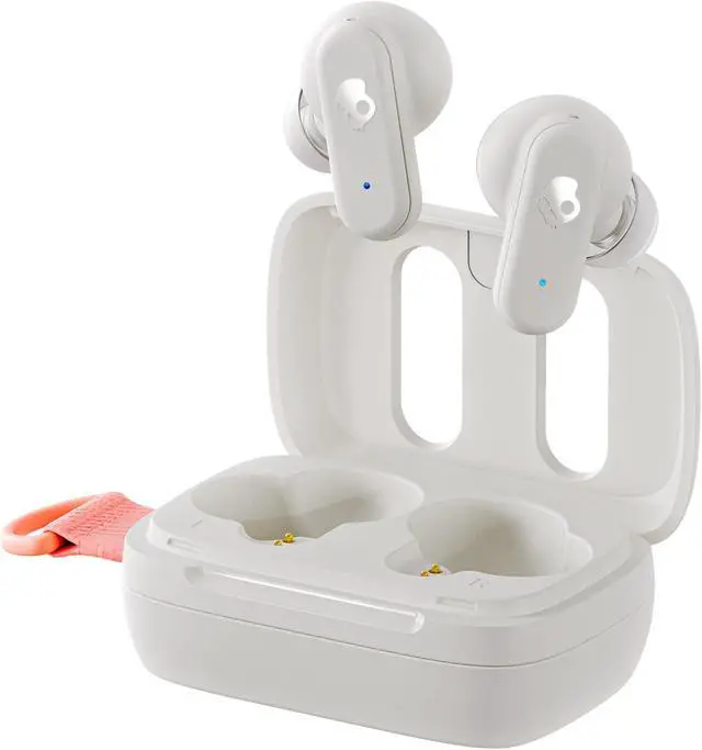 Main image of Skullcandy Dime 3 In-Ear Wireless Earbuds, 20 Hr Battery, Microphone, Works With Iphone Android And Bluetooth Devices - Bone/Orange Glow