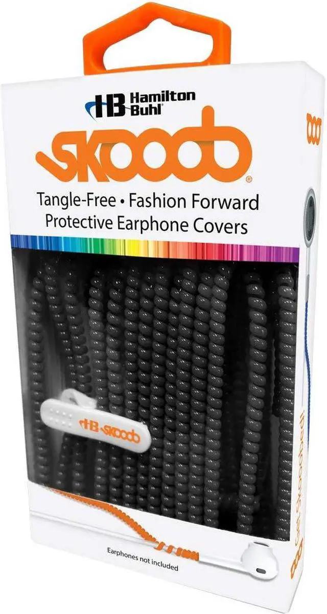 Alt view image 2 of 2 - Tangle Free Ear Bud Covers Black