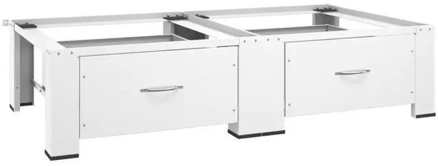 Alt view image 7 of 9 - vidaXL Washing and Drying Machine Pedestal with Pull-out Shelves White