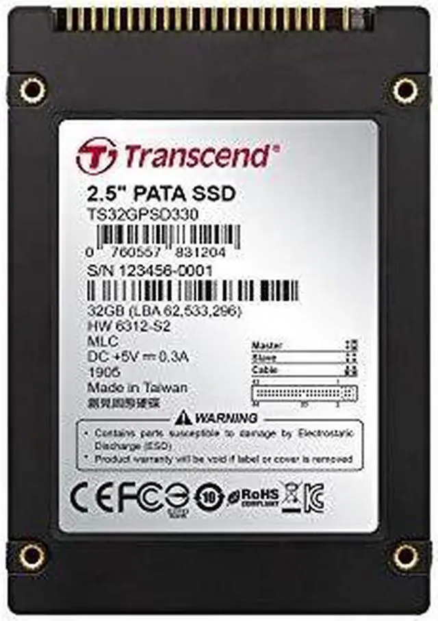 Alt view image 6 of 6 - Transcend Psd330 32 Gb Solid State Drive - 2.5" Internal - Ide