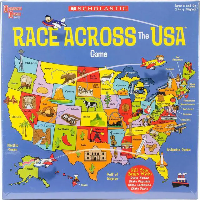 Alt view image 3 of 3 - Scholastic - Race Across the USA Game