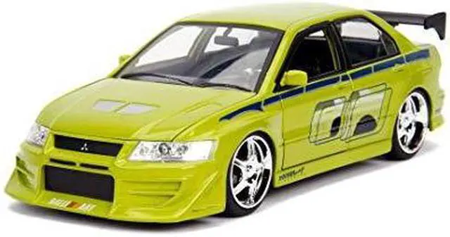 Alt view image 16 of 16 - Brian's Mitsubishi Lancer Evolution VII "The Fast and the Furious" Movie 1/24 Diecast Model Car by Jada