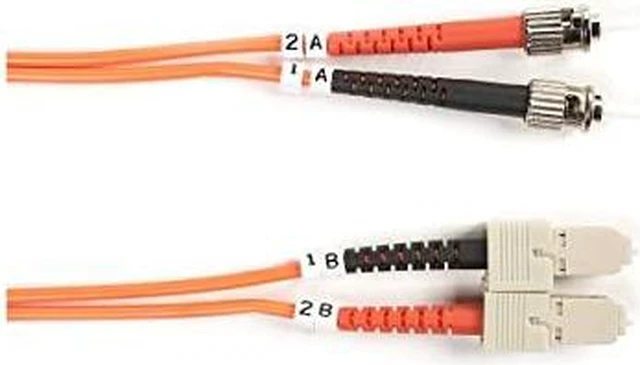 Alt view image 5 of 5 - OM2 50/125 MULTIMODE FIBER OPTIC PATCH CABLE - OFNR PVC, ST TO SC, ORANGE, 3-M (